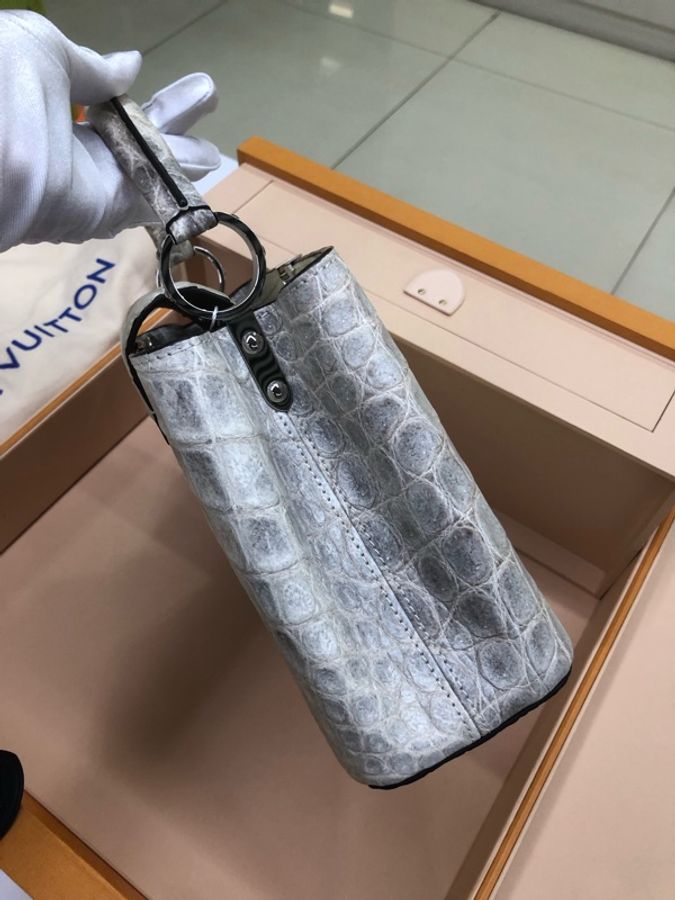 LV 路易威登Capucines 喜馬拉雅原色鰐魚皮小號手提 單肩包-8