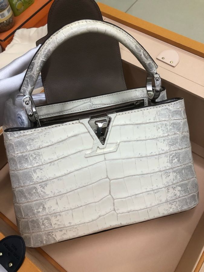 LV 路易威登Capucines 喜馬拉雅原色鰐魚皮小號手提 單肩包-10
