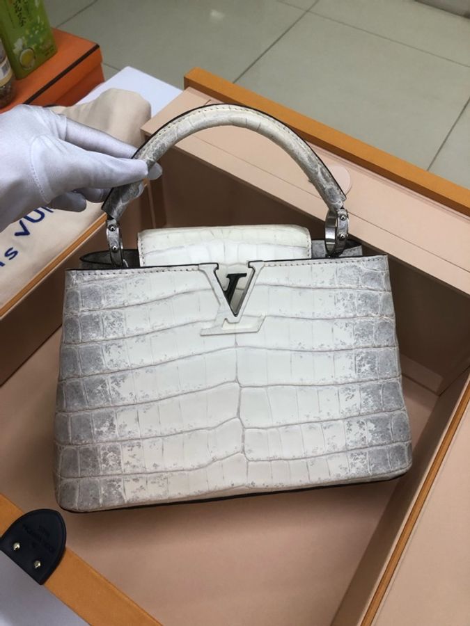 LV 路易威登Capucines 喜馬拉雅原色鰐魚皮小號手提 單肩包-13