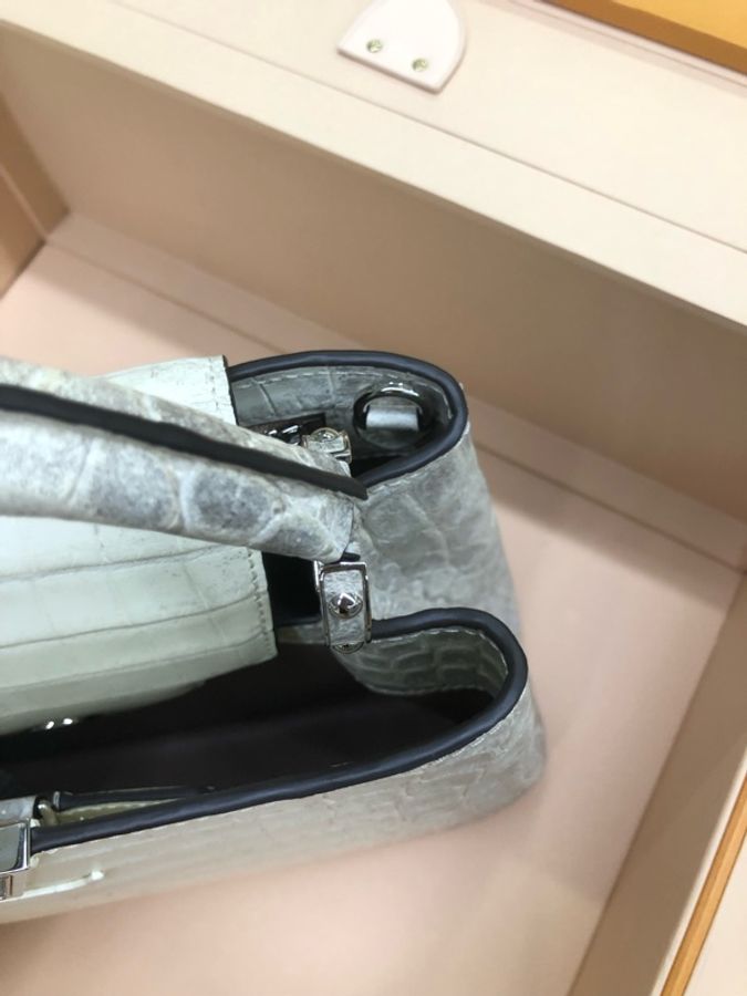 LV 路易威登Capucines 喜馬拉雅原色鰐魚皮小號手提 單肩包-14