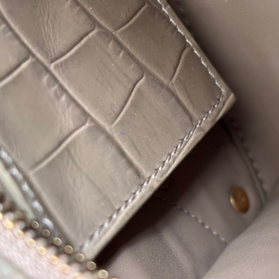 ::BALENCIAGA:: 巴黎世家 牛皮鱷魚壓紋 奶茶色迷你機車包 nano neo city 斜背/側背/手提-35