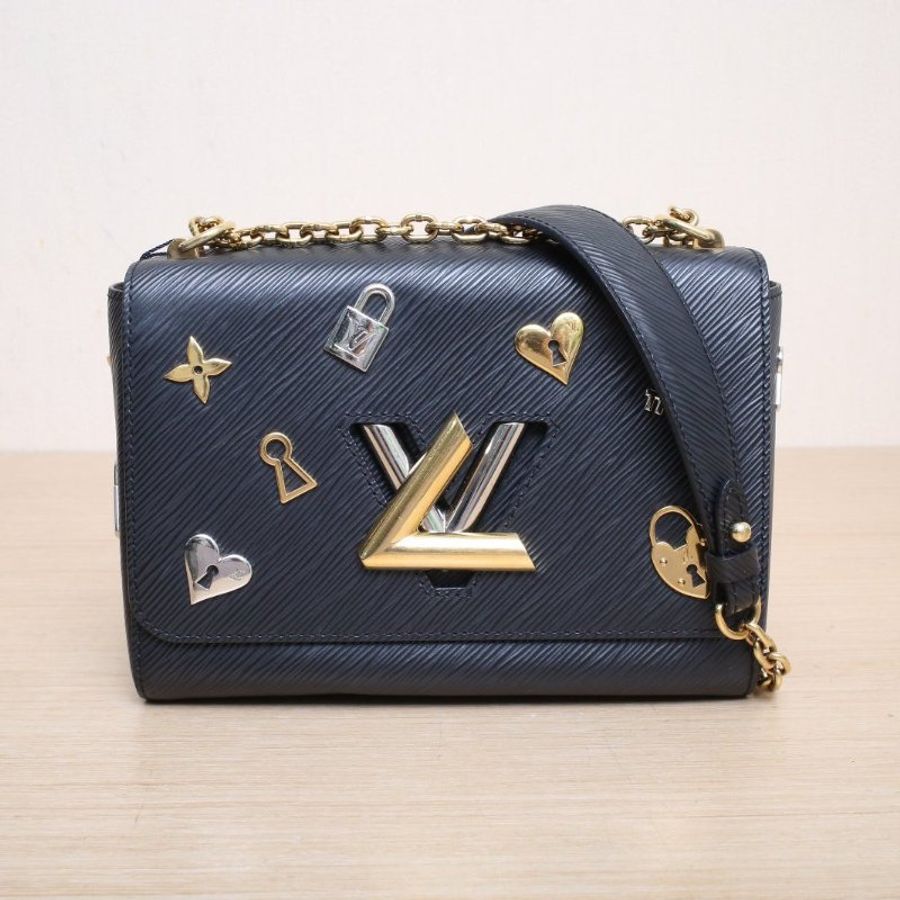 LOUIS VUITTON TWIST中號23黑色EPI水波紋牛皮金扣2019肩背包-1
