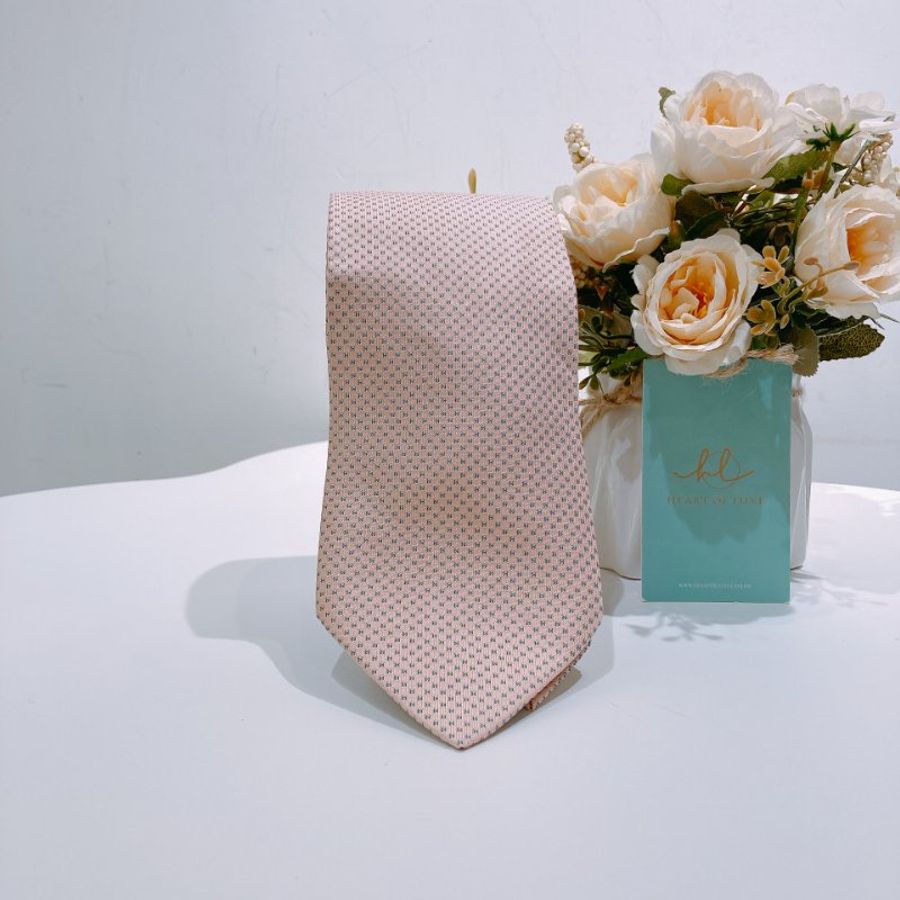 TW4578 Hermes 愛馬仕 領帶 Faconnee H Pattern Silk Tie Pink-0