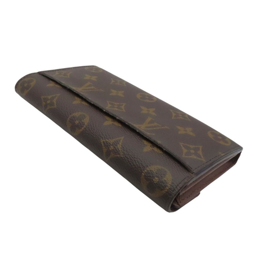 原棕色花帆布Sarah扣式長夾【LOUIS VUITTON LV 路易威登】M60531-3
