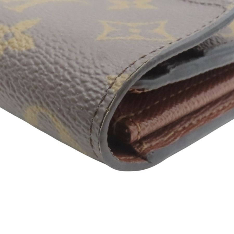 原棕色花帆布Sarah扣式長夾【LOUIS VUITTON LV 路易威登】M60531-10