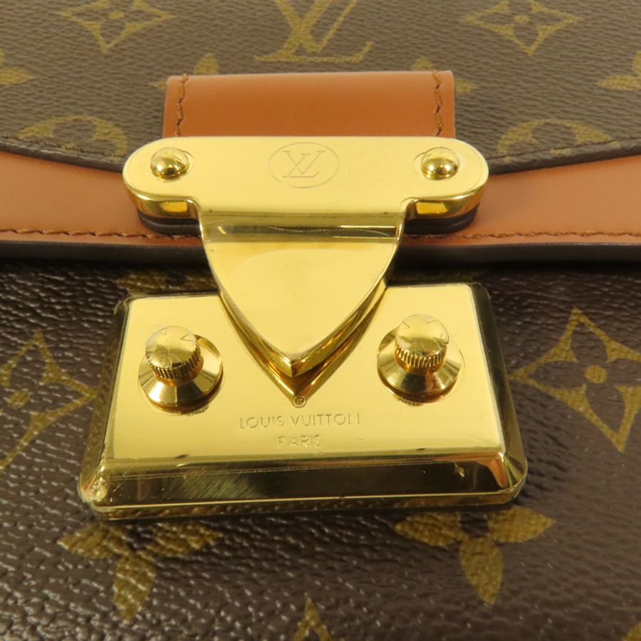 LOUIS VUITTON Monogram Marceau金扣鏈帶肩背袋棕色-6