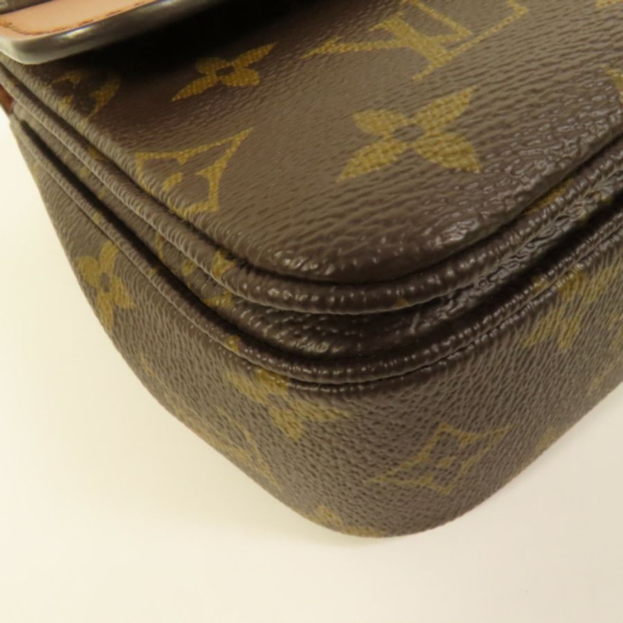 LOUIS VUITTON Monogram Marceau金扣鏈帶肩背袋棕色-11