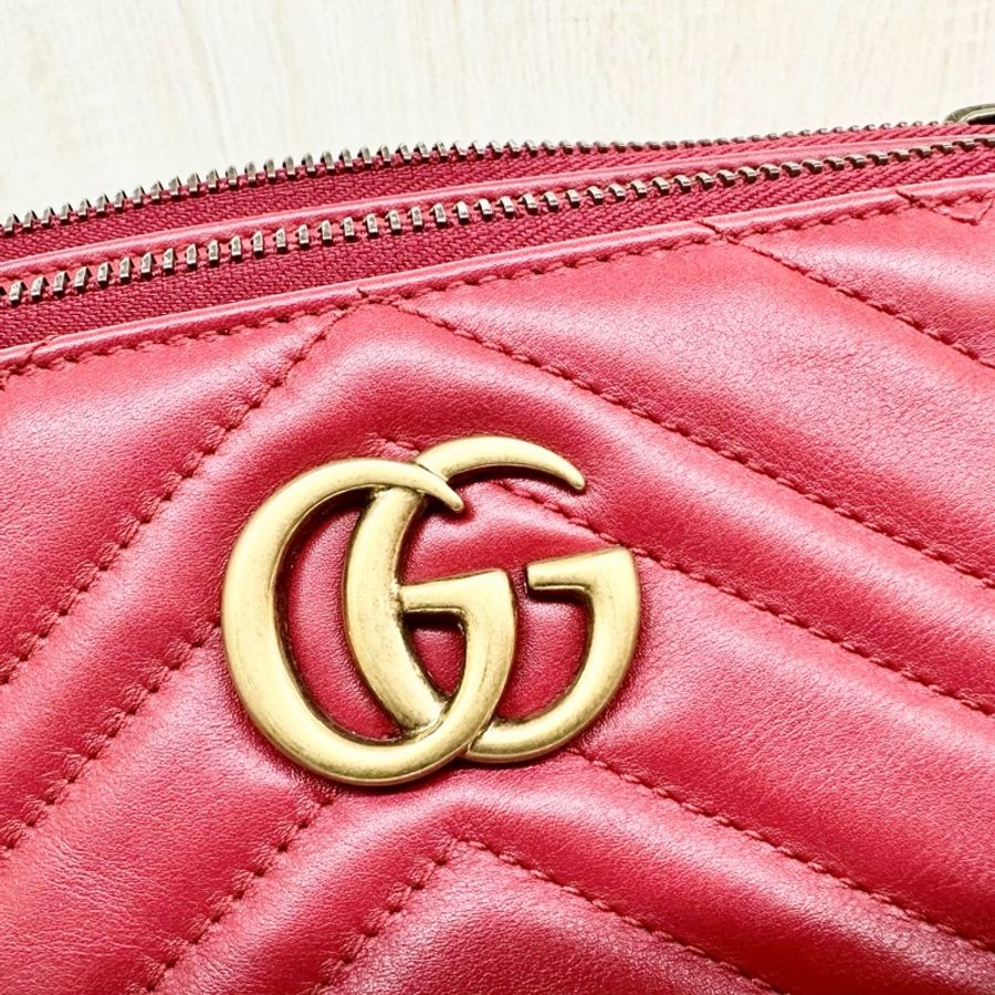 Gucci紅色馬夢二合一拉鍊斜背包453878-16