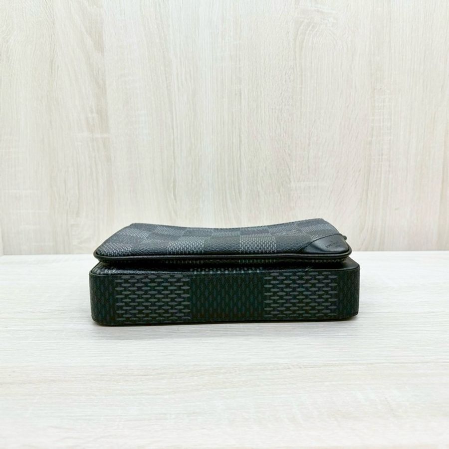 LV黑灰棋盤格帆布三合一斜背郵差包/N50017-6