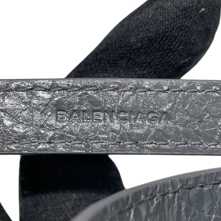BALENCIAGA 巴黎世家 TRIPLE TOUR 三環皮手環 皮革 黑色 金釦-4