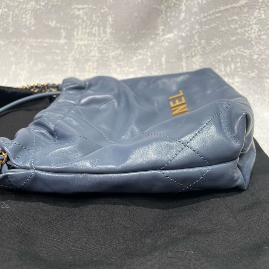 Chanel mini 22bag 霧霾藍-4