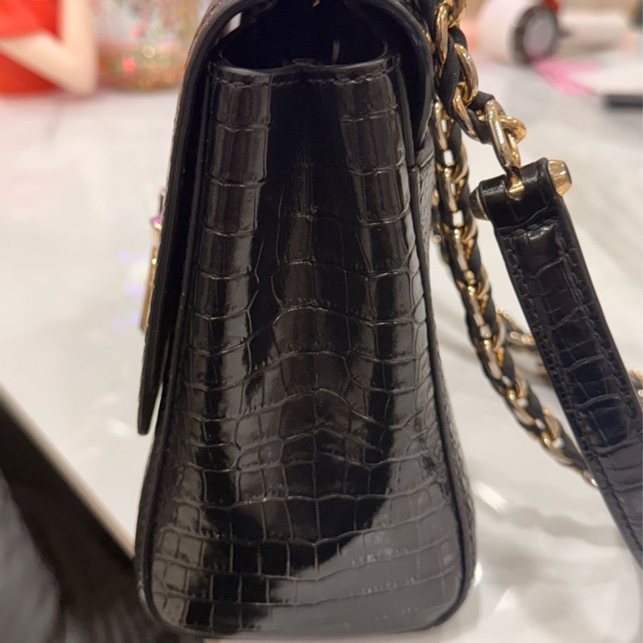 🖤MK 鱷魚壓紋鍊條包|黑色二手 |附購證 / 收據-10