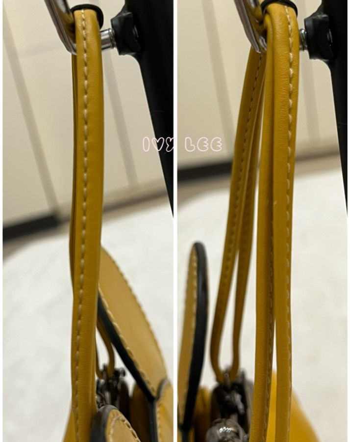 COACH Disney 聯名 黃色 皮革 米奇 米妮 手提包 斜背包 正品 二手精品-3