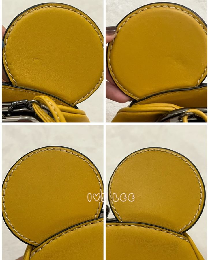 COACH Disney 聯名 黃色 皮革 米奇 米妮 手提包 斜背包 正品 二手精品-13