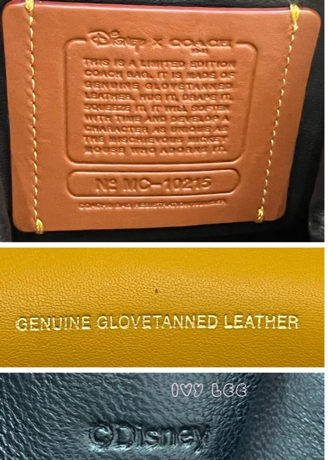 COACH Disney 聯名 黃色 皮革 米奇 米妮 手提包 斜背包 正品 二手精品-17