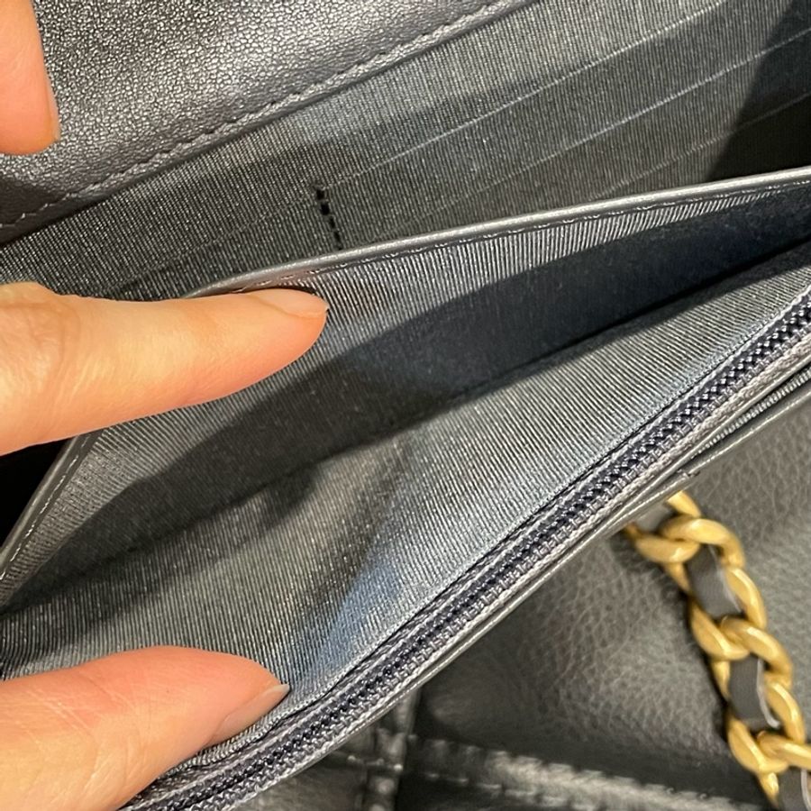 全配 🈶️購證 芯片款❤️ 香奈兒 #灰金 #深灰 #19bag #woc-17