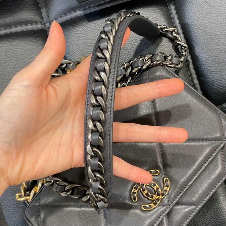 全配 🈶️購證 芯片款❤️ 香奈兒 #灰金 #深灰 #19bag #woc-24
