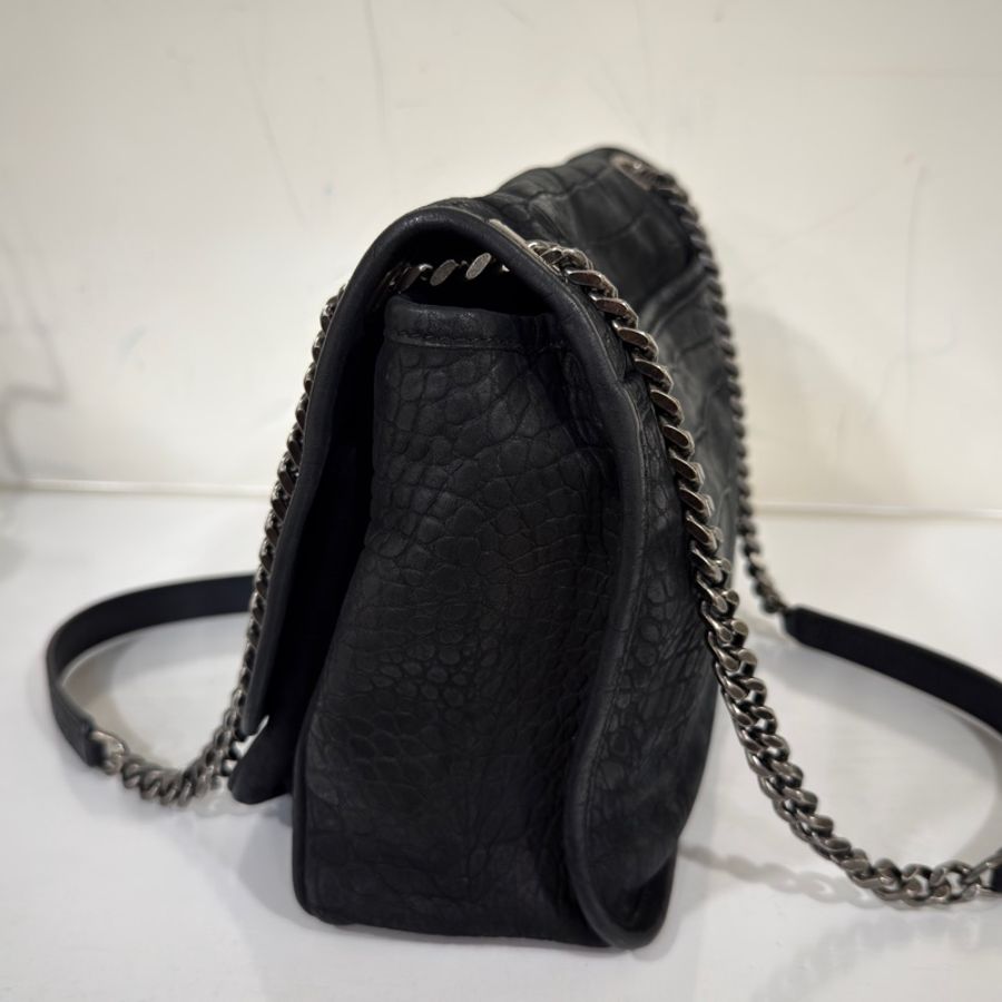 🈶購證 #全網最低 #櫃上12萬 Ysl Niki黑銀中號鱷魚壓紋牛皮-15