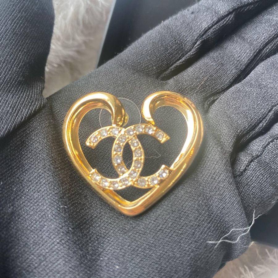 914intheair精品代購『全新閒置』Chanel 愛心logo耳環(許路兒同款)-11