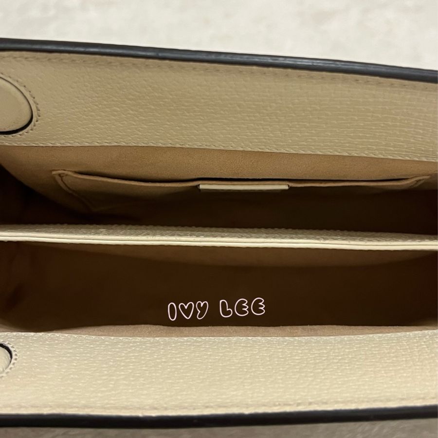 GUCCI 古馳 503877 經典Ophidia系列GG LOGO織帶皮革磁釦 斜背包 鏈條包 白 正品 二手精品-8