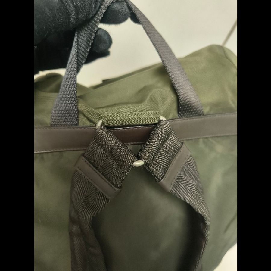 【8成新】㊣✨PRADA✨普拉達 綠色 帆布 皮革 口袋 中型 後背包 /二手包/二手精品🌳二手樹屋🌳-25