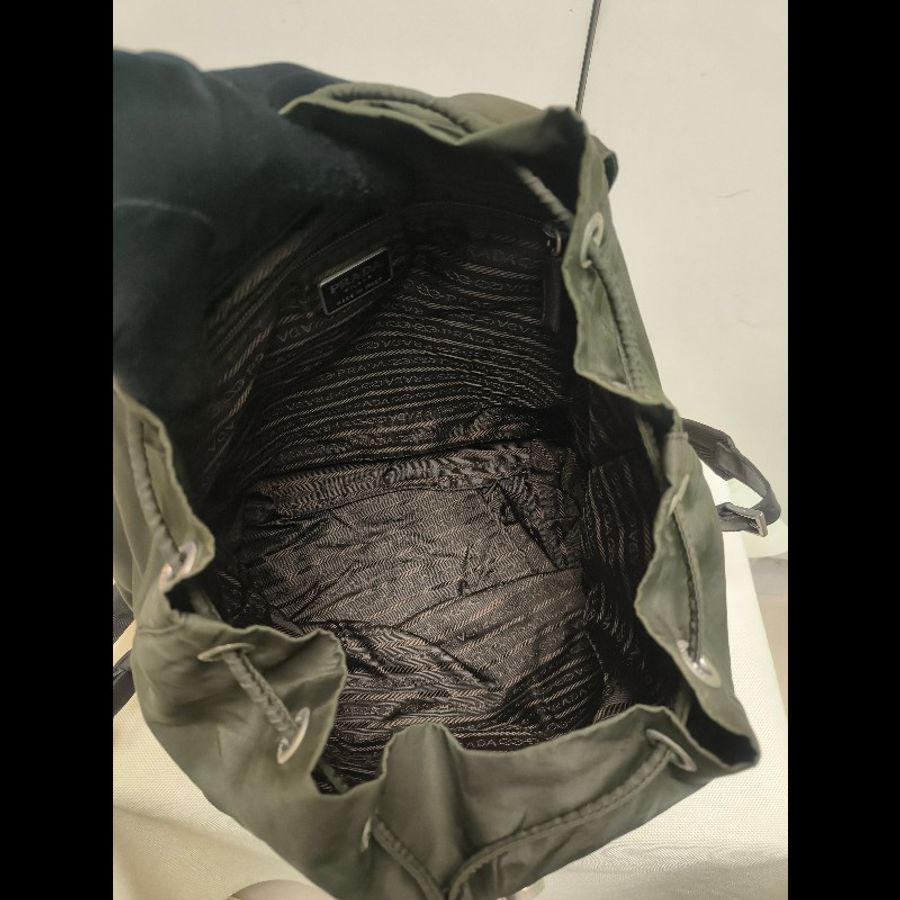 【8成新】㊣✨PRADA✨普拉達 綠色 帆布 皮革 口袋 中型 後背包 /二手包/二手精品🌳二手樹屋🌳-44