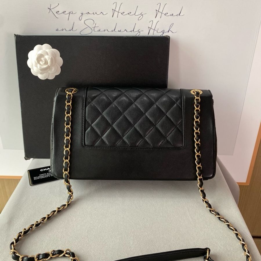 ✨Chanel 牛皮黑金琺瑯 cf 有保卡 可斜背🖤-6