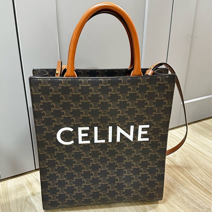 CELINE老花經典琴譜包A4 斜揹肩揹手提可、超新!-5