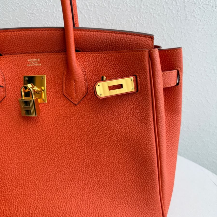 Hermes birkin30 9j橘 金釦! 超好看的橘色-2