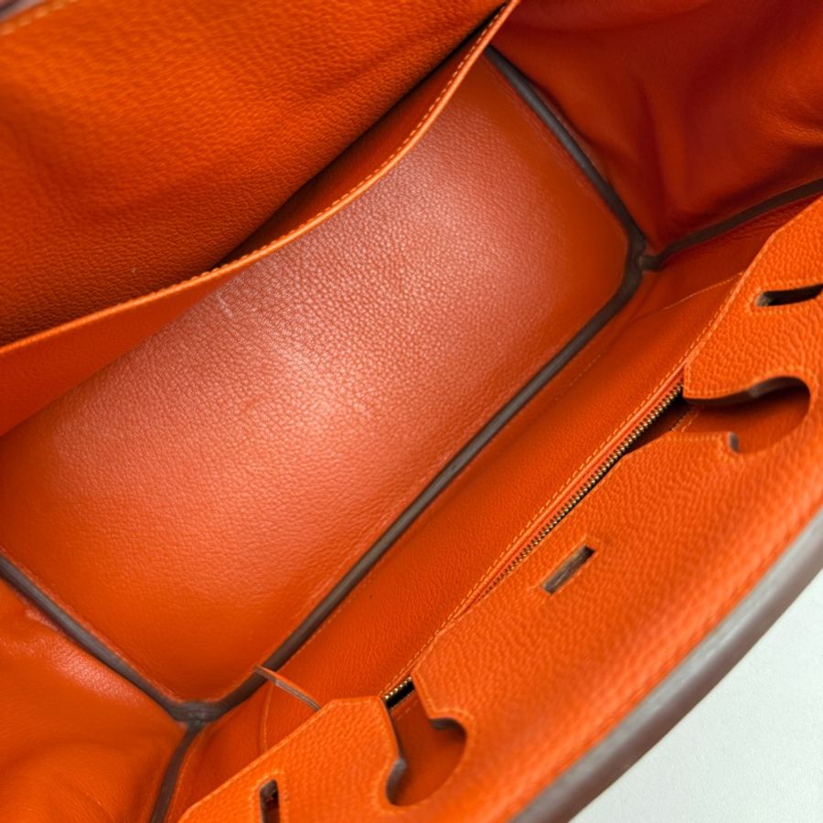 Hermes birkin30 9j橘 金釦! 超好看的橘色-10