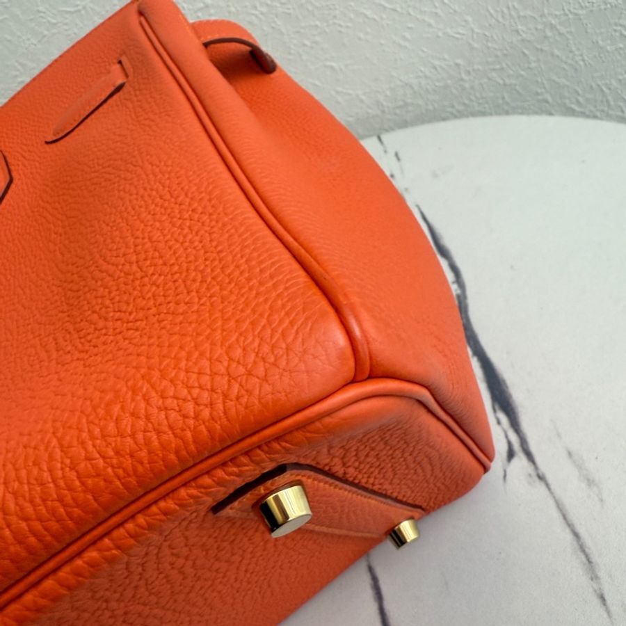 Hermes birkin30 9j橘 金釦! 超好看的橘色-11
