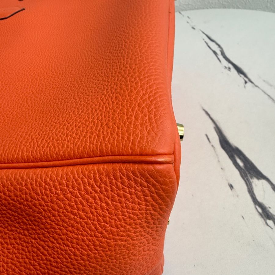 Hermes birkin30 9j橘 金釦! 超好看的橘色-12