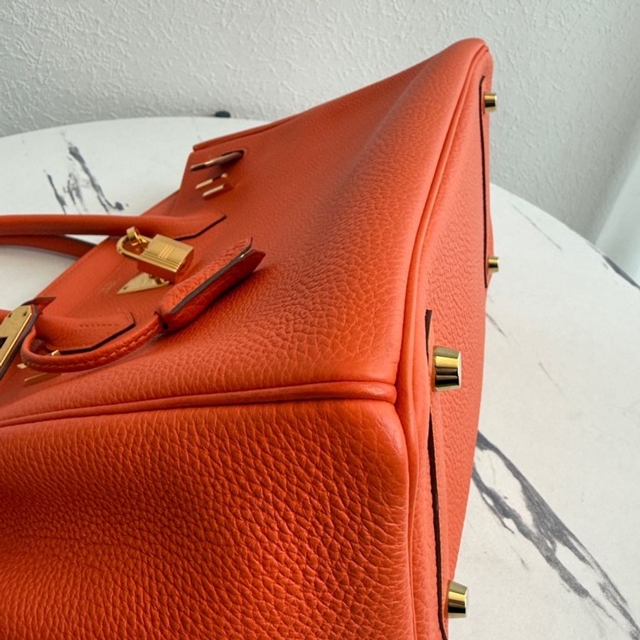 Hermes birkin30 9j橘 金釦! 超好看的橘色-13