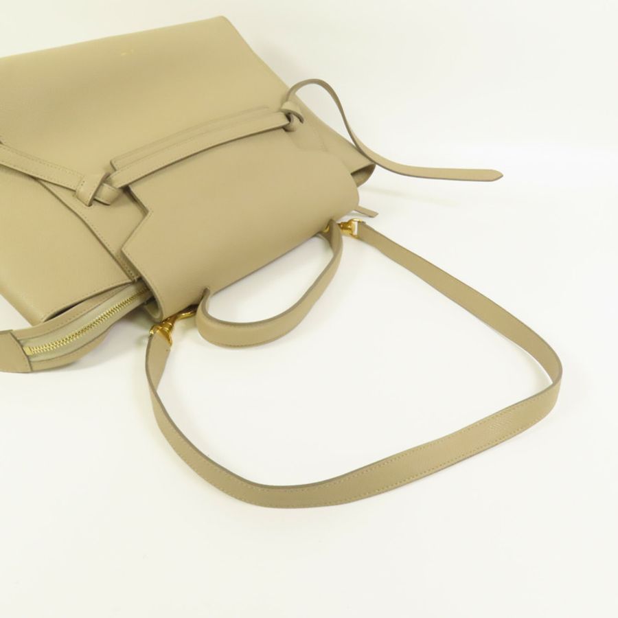 CELINE 牛皮皮革Mini Belt Bag金扣手挽肩背兩用袋-4