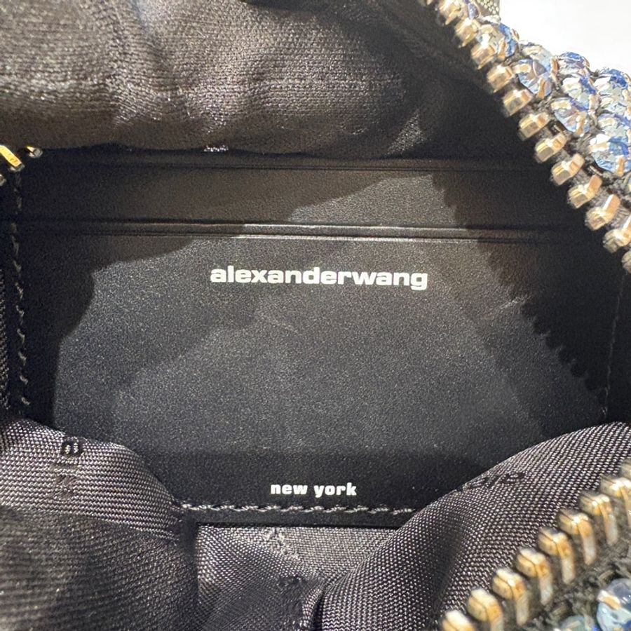 【奢華閃耀・魅力焦點】Alexander Wang heiress pouch 水晶網格晚宴包|派對名媛必備|極輕設計|黑色晶鑽肩背包-7