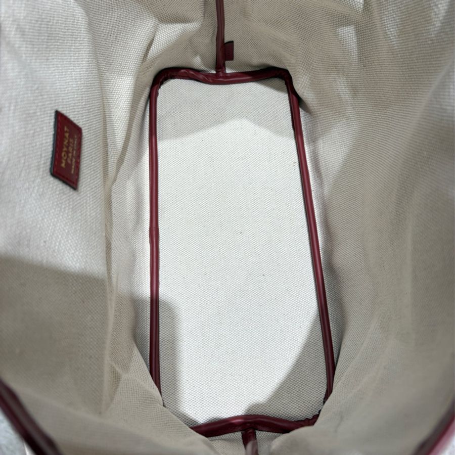 【撞色幾何、低調奢華】MOYNAT TOTE 莫奈托特包|經典M圖騰|條紋撞色設計|大容量通勤手提肩背包-小號-4