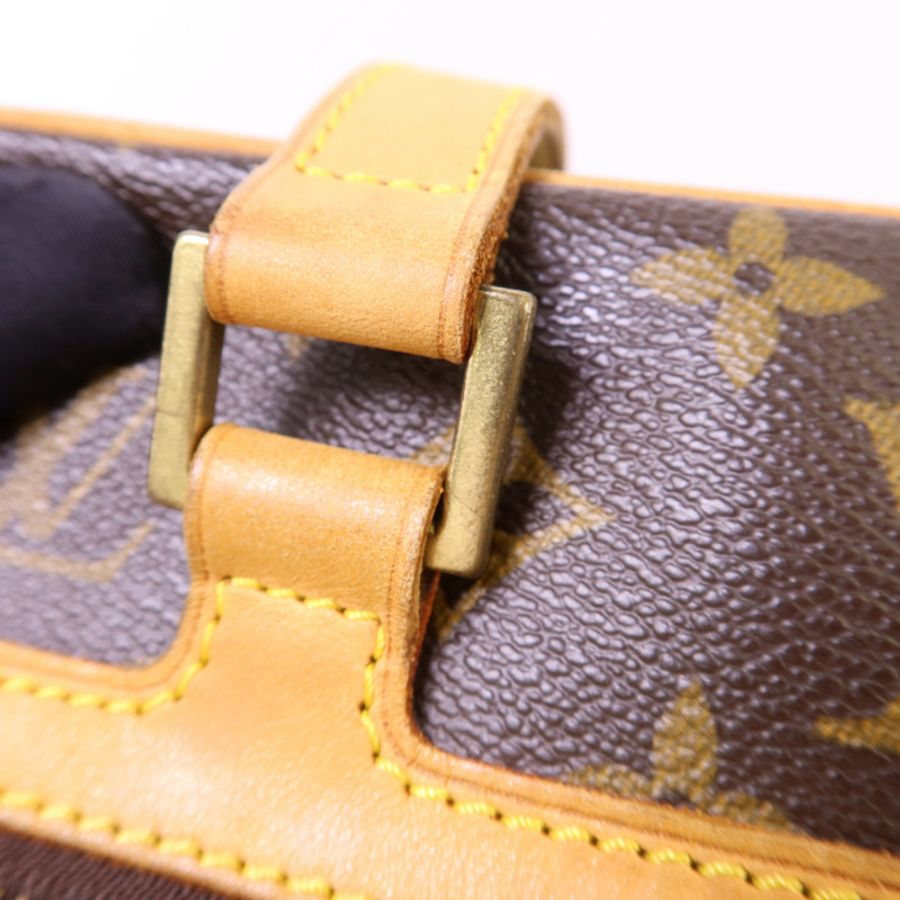 LOUIS VUITTON Monogram Cite GM金扣肩背袋棕色-11