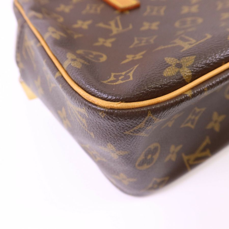LOUIS VUITTON Monogram Cite GM金扣肩背袋棕色-15