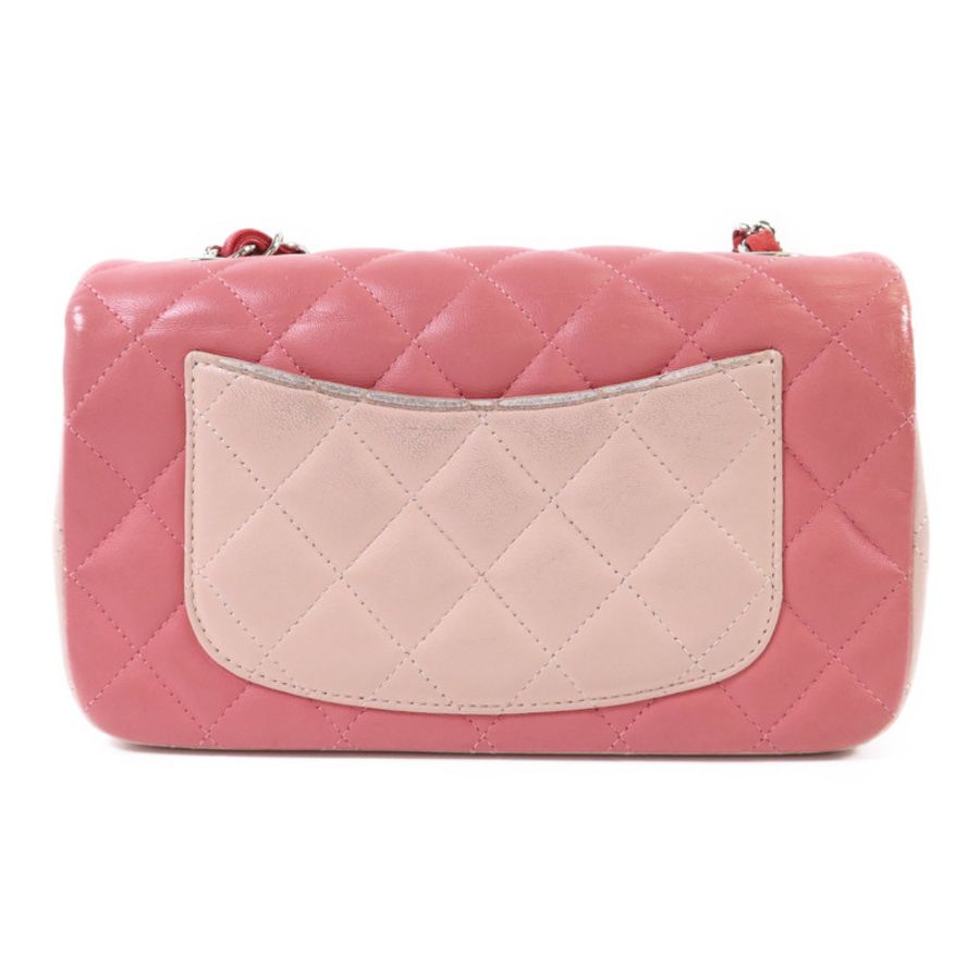 CHANEL 羊皮皮革Classic Flap 20銀扣鏈帶肩背袋-1