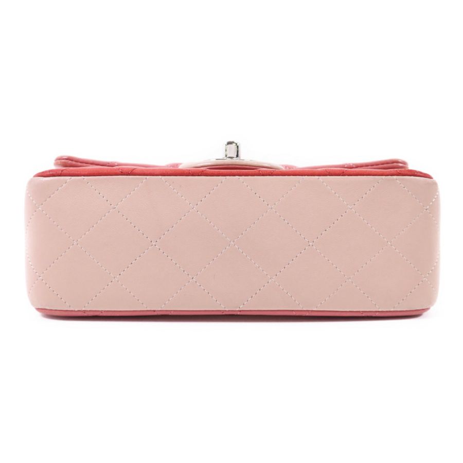 CHANEL 羊皮皮革Classic Flap 20銀扣鏈帶肩背袋-3