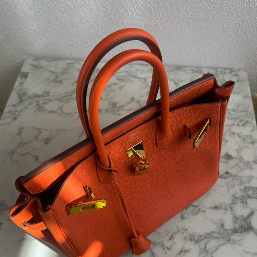 Hermes 9J橘金釦Birkin30-15