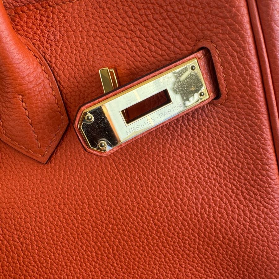 Hermes 9J橘金釦Birkin30-18