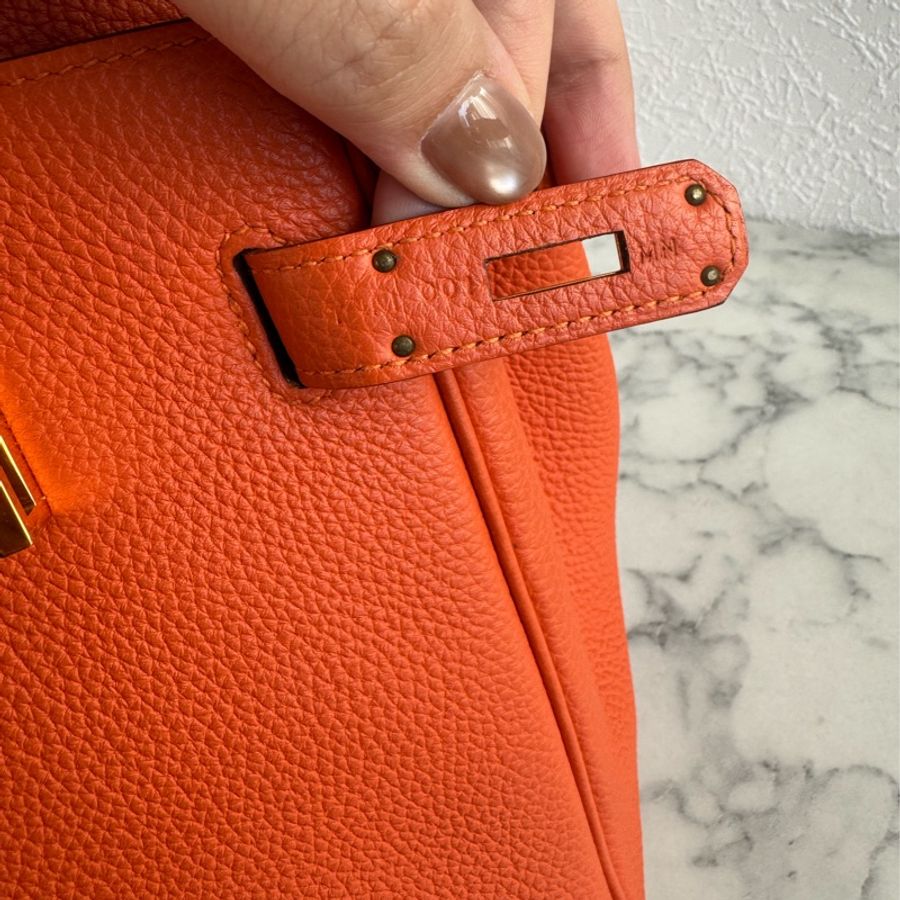 Hermes 9J橘金釦Birkin30-23