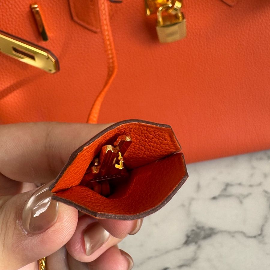Hermes 9J橘金釦Birkin30-25