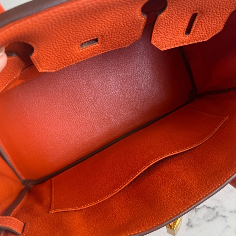 Hermes 9J橘金釦Birkin30-27
