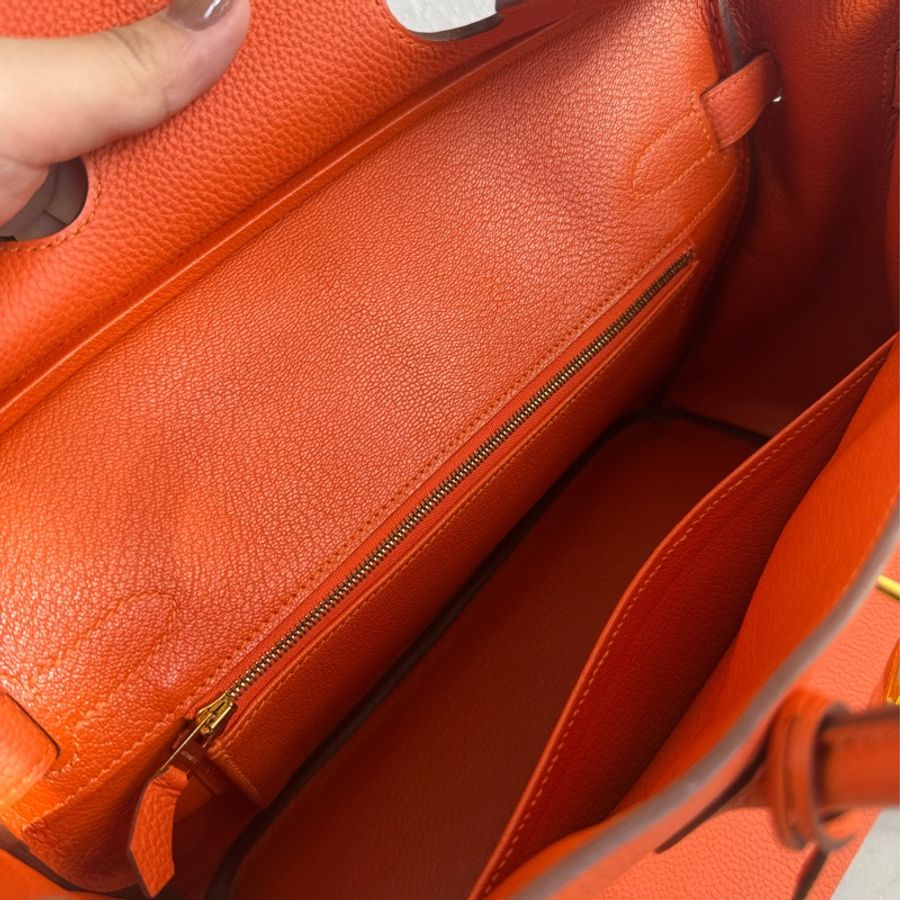 Hermes 9J橘金釦Birkin30-34