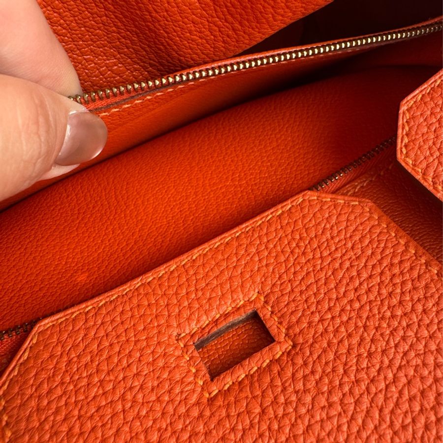 Hermes 9J橘金釦Birkin30-36