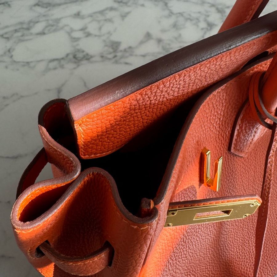 Hermes 9J橘金釦Birkin30-40