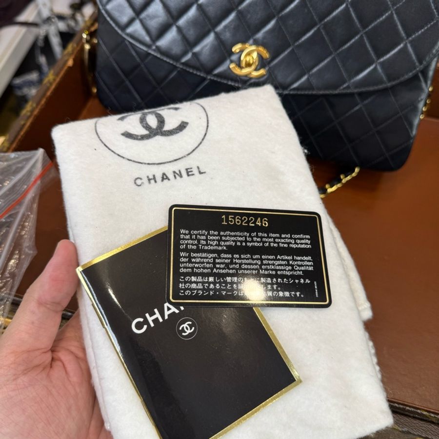 CHANEL Vintage黑羊皮信封鏈包♠️罕見款-22