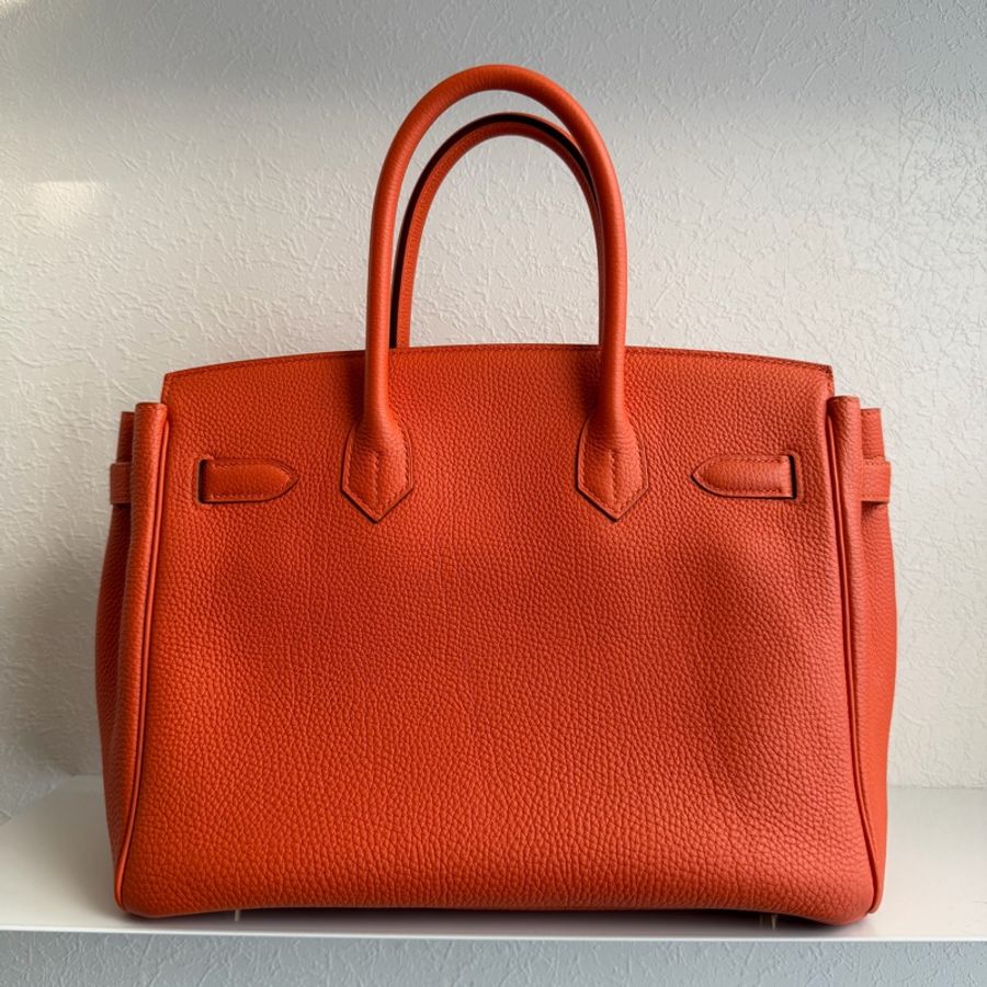 Hermes 9j橘鉑金30 Birkin 30金釦-6